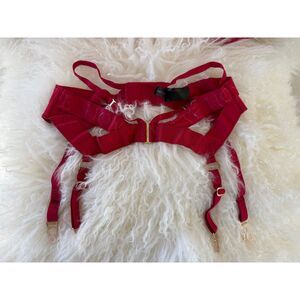 RARE Honey Birdette ELVIS Red Suspender/Garter Belt S